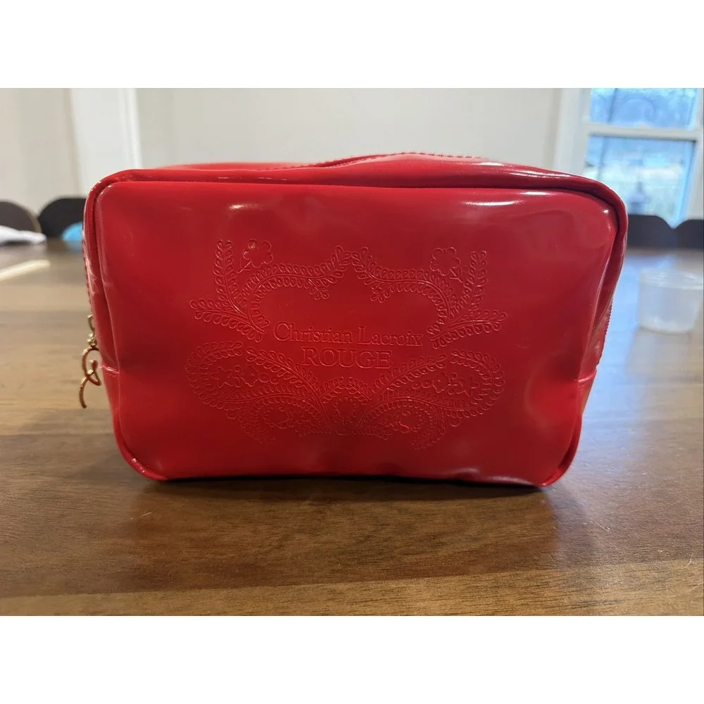 Avon Christian Lacroix Rouge Red Vinyl Makeup Bag